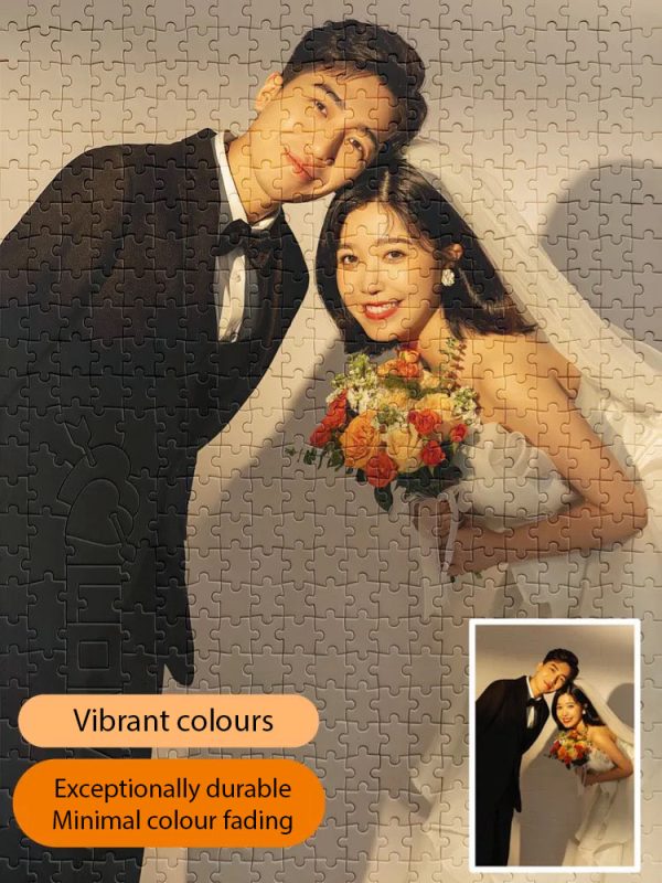 custom jigsaw puzzle wedding couple